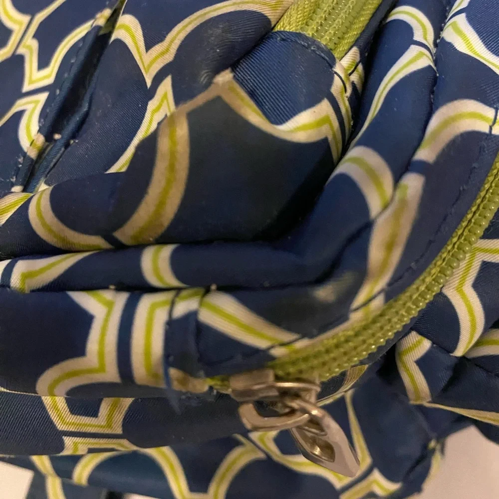 JuJuBe Backpack Green and Blue Diaper Bag Used
